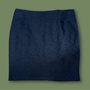 Black Linen Mini Skirt